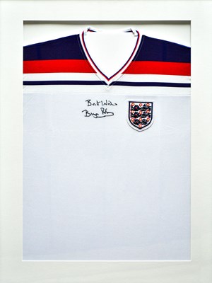 Lot 8 - BRIAN ROBSON; a signed England shirt, signed...