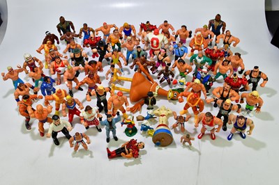 Lot 48 - A collection of vintage wrestling figures from...