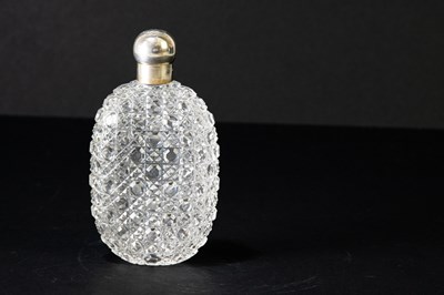 Lot 24 - A Victorian hobnail cut glass hip flask of...