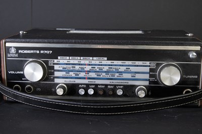Lot 11 - ROBERTS; a teak framed R707 radio, together...
