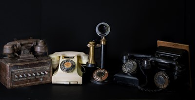 Lot 4 - A collection of assorted vintage telephones to...