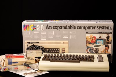 Lot 65 - COMMODORE; a rare vintage VIC20 computer with...