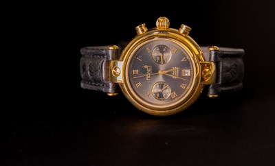 Lot 35 - POLJOT; a gentleman's gold plated wristwatch,...