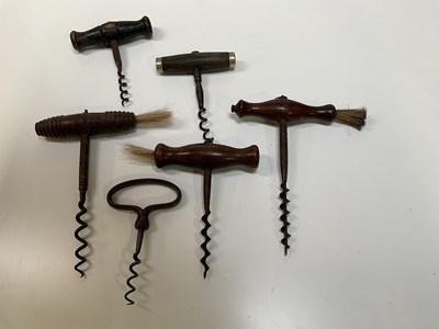 Lot 17 - Collection of corkscrews, an iron lock and key...