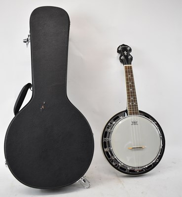 Lot 342 - A modern Ashbury ukulele banjo, with hard case.