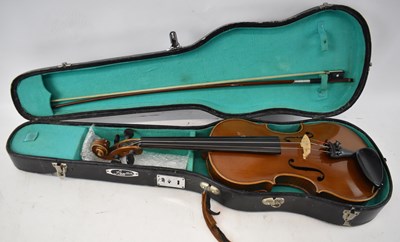 Lot 352 - A modern full size student violin, cased with...