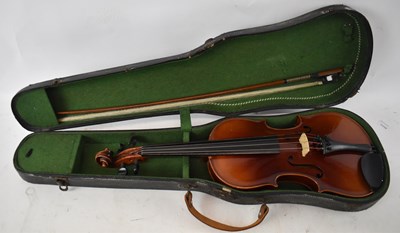 Lot 364 - A modern three-quarter size student violin,...