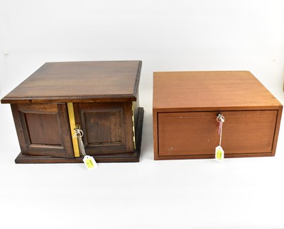 Lot 174 - Two coin collectors' tabletop cabinets,...