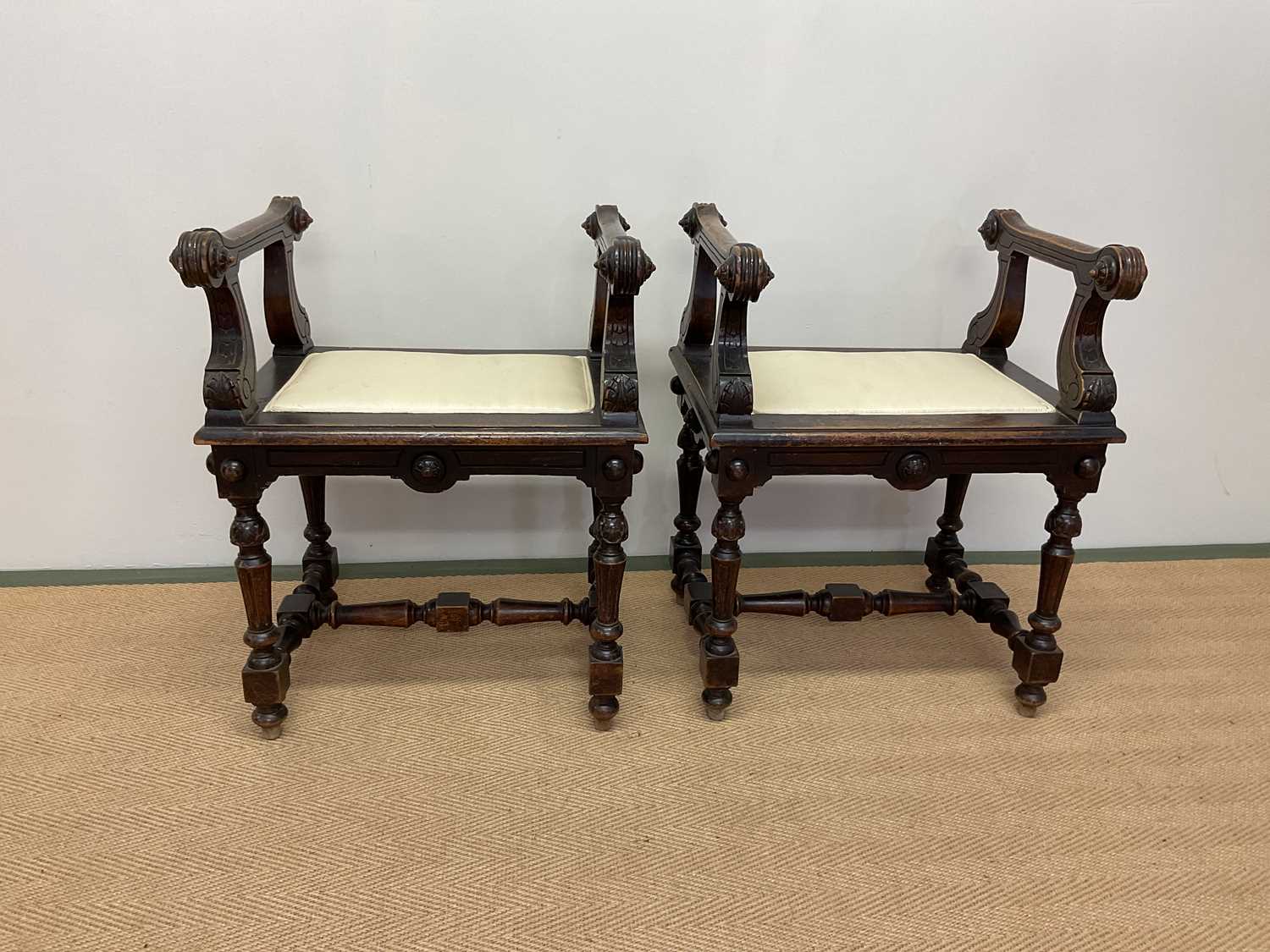 Lot 398 - A pair of late 19th century Continental walnut...