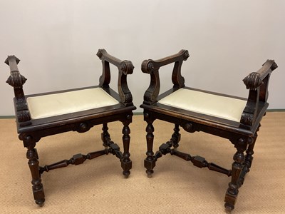 Lot 398 - A pair of late 19th century Continental walnut...