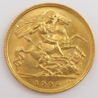 Lot 894 - An Edward VII half sovereign 1906, George and...