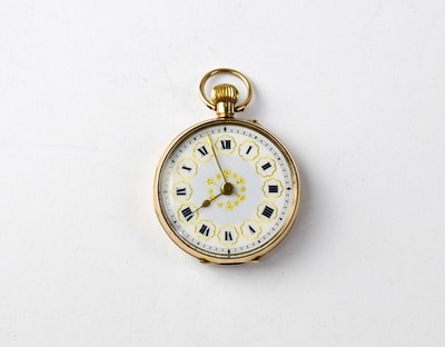 Lot 1101 - A vintage small open face crown wind pocket fob watch