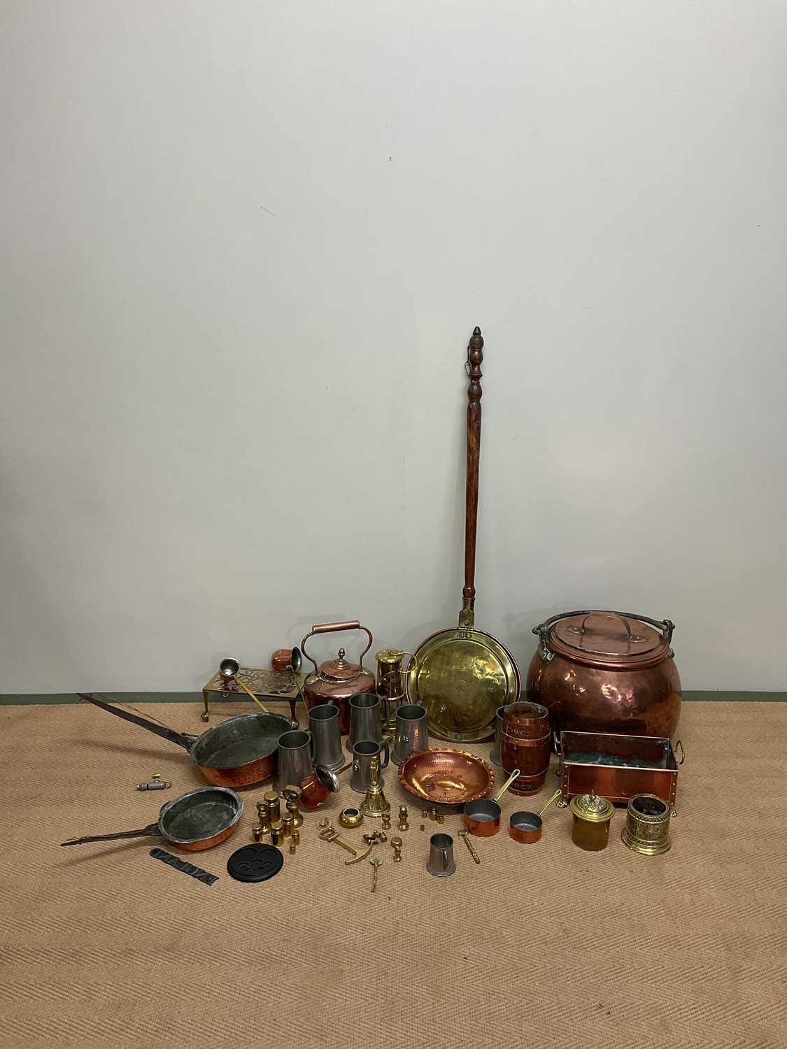 Lot 614 - A quantity of copper and brass including a...