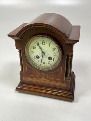 Lot 324 - An Edwardian mahogany and inlaid eight day...