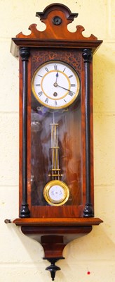 Lot 115 - A Victorian spring driven wall clock of small...