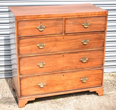 Lot 31 - A 19th century mahogany chest of two short and...