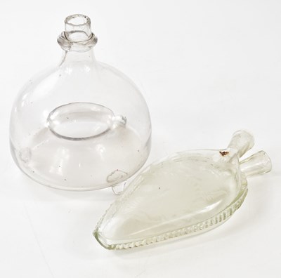 Lot 1574 - A 19th century etched glass double flask...