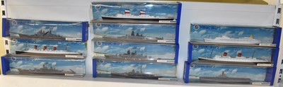 Lot 331 - HORNBY, MINIC SHIPS; ten boxed models of...