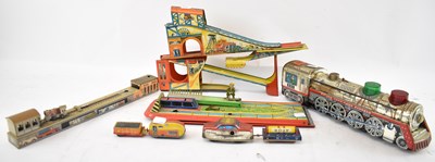 Lot 319 - Two small tinplate trains with tender,...