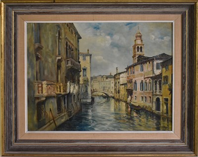 Lot 141 - UNATTRIBUTED; oil on canvas, Venetian street...