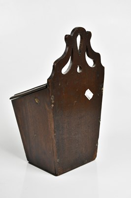 Lot 1026 - An 18th century mahogany salt box with pierced...