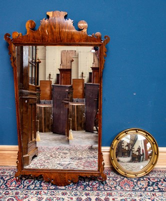 Lot 2445 - A Georgian style rosewood fretwork wall mirror,...
