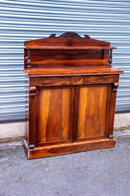 Lot 2392 - A Victorian rosewood chiffonier with raised...