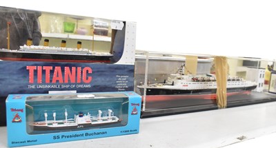 Lot 357 - A model of Cunard vessel in Perspex display...