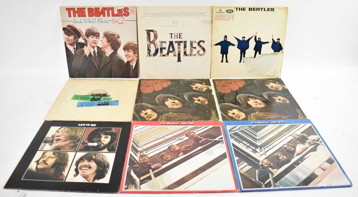 Lot 377 Nine Beatles LPs, to include 19621966 and