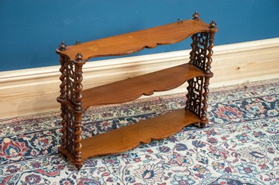 Lot 2505 - A set of Victorian three tier wall shelves...