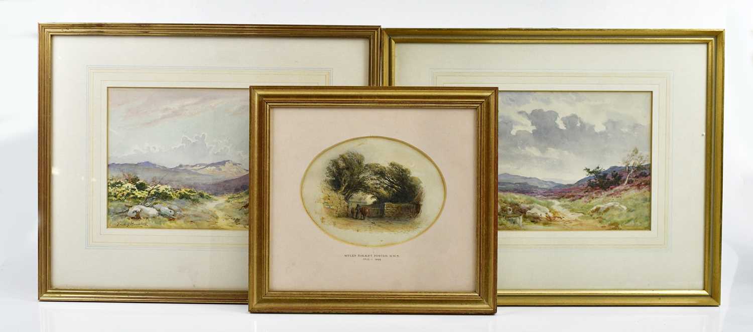 Lot 342 - FRED J. KNOWLES; a pair of watercolours, rural...