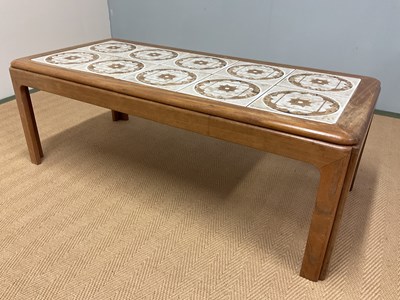 Lot 518 - G-PLAN; a tile top table, height 40cm, width...