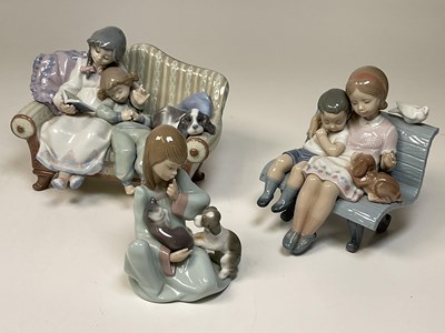 Lot 200 - LLADRO; a figure group, 'Big Sister' No 5735,...