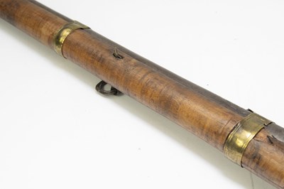 Lot 579 - An Indian matchlock three-band rifle, later...