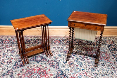 Lot 2395 - A Victorian mahogany sewing table, the...