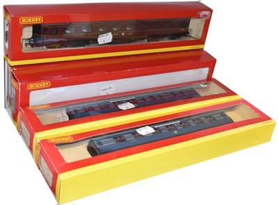 Lot 355 - HORNBY; five boxed pieces of rolling stock,...