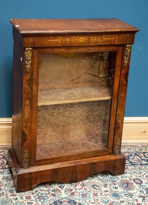 Lot 2382 - A 19th century inlaid walnut pier cabinet,...