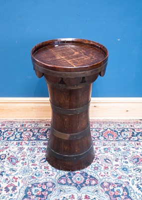 Lot 2460 - An unusual coppered oak occasional table, with...