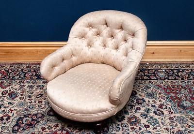 Lot 2454 - A 19th century nursing chair upholstered in a...