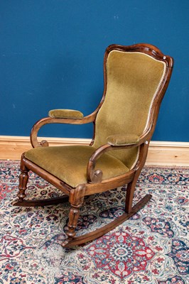Lot 2499 - A 19th century mahogany framed rocking chair,...