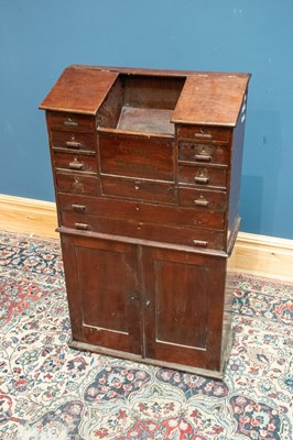 Lot 2389 - A 19th century mahogany clerk's cabinet, with...