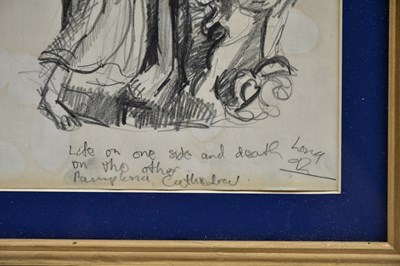 Lot 406 - LONG; pencil sketch, 'Life on One Side and...