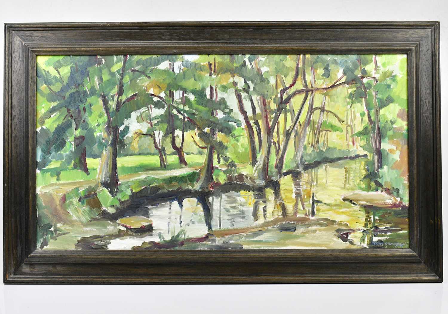 Lot 256 - STUART STANLEY; oil on canvas, 'River Moor,...