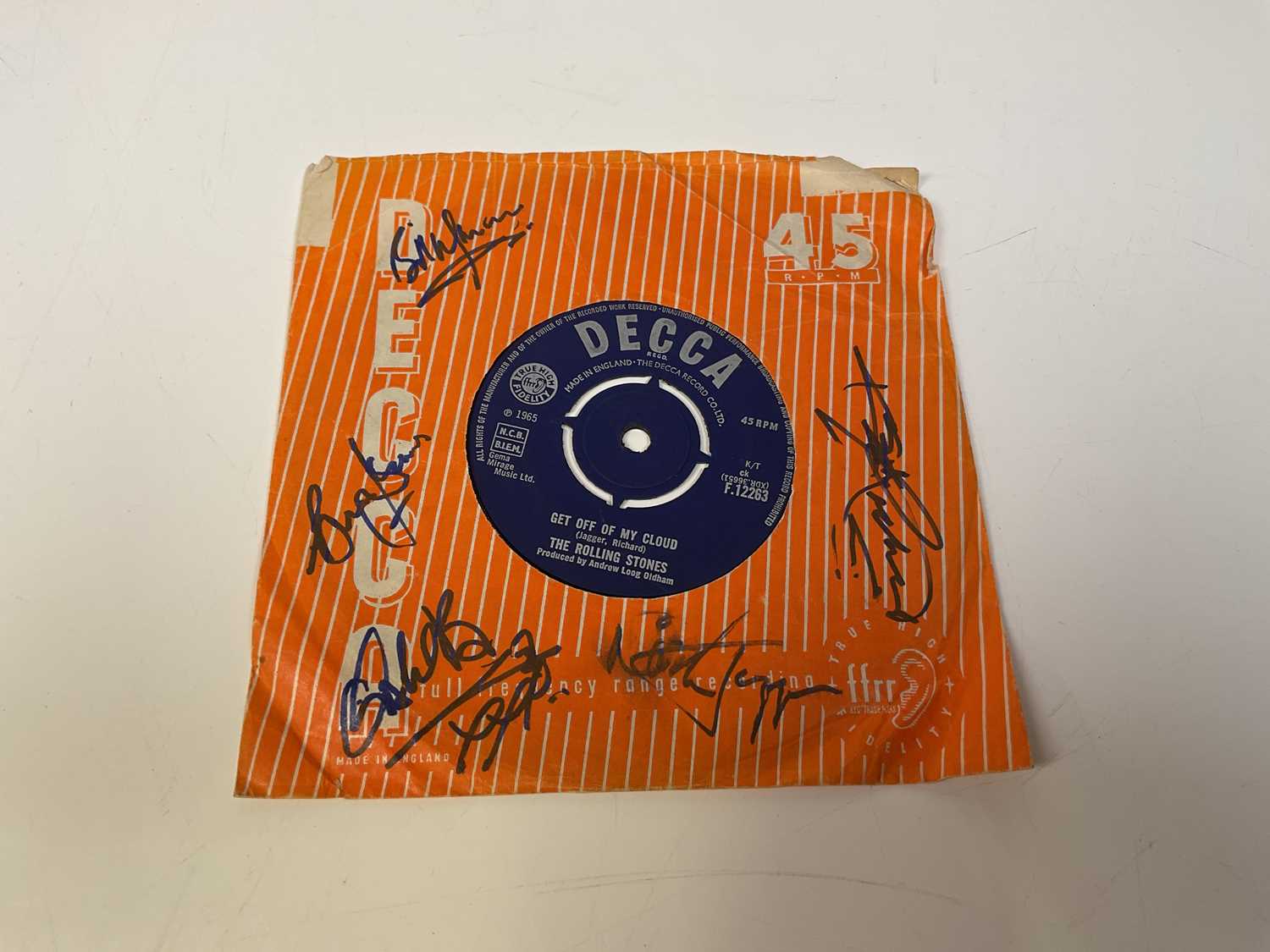 Lot 2112 - THE ROLLING STONES; a 45 RPM 'Get Off of my...