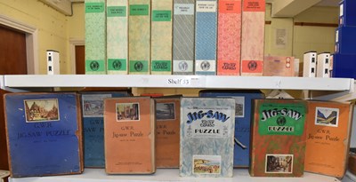 Lot 379 - GWR; eight boxed vintage jigsaws including...