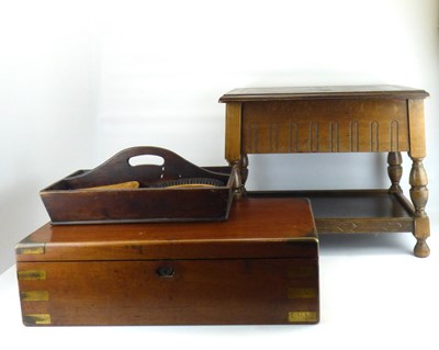 Lot 92 - A large 19th century brass bound mahogany writing slope