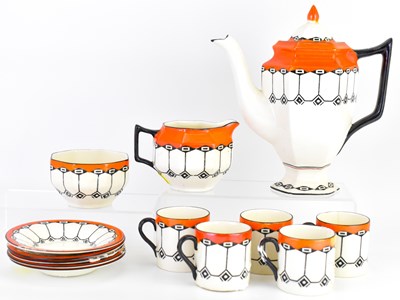 Lot 527 - BURSLEY WARE; a thirteen-piece Art Deco coffee...