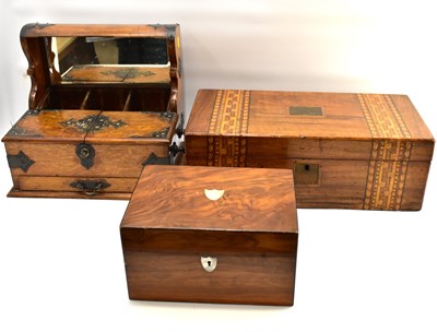 Lot 94 - Three wooden boxes comprising an oak...