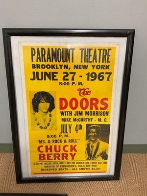 Lot 2066 - Three framed posters - The Doors, Jimi Hendrix...