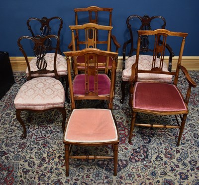 Lot 2452 - An Edwardian mahogany framed open arm salon...